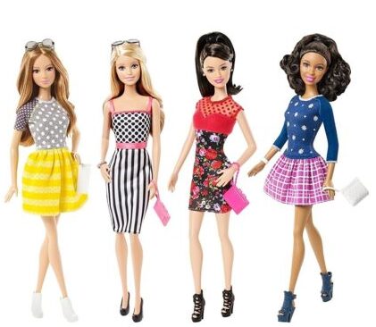 This is an image of Barbie Fashionista dolls multipack 4 dolls