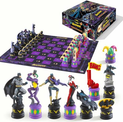 This is an image of a Batman chess board game set. 