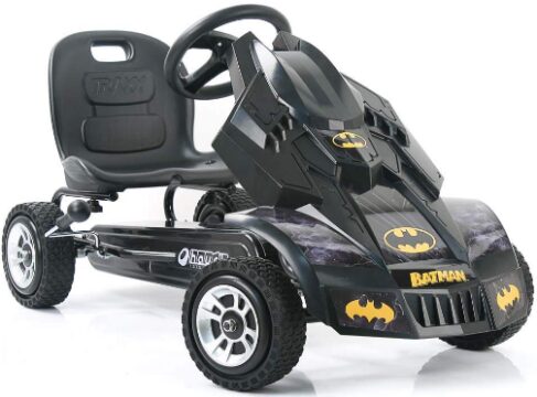 This is an image of Hauck batmobile pedal go kart designed for kids