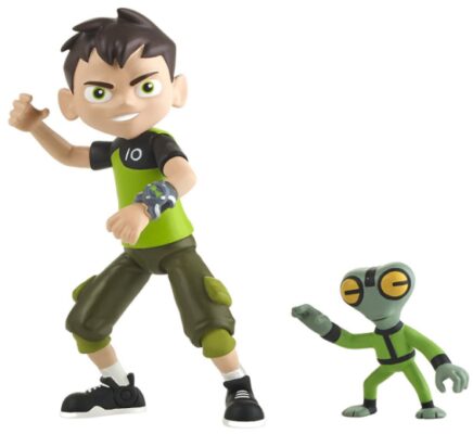This is an image of Ben 10 and Grey figure