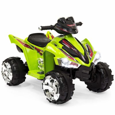 This is an image of a green 4-wheel ATV. 