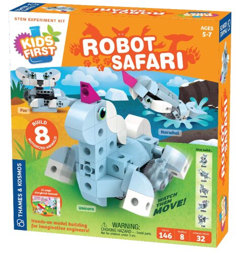this is an image of a Robot Safari experiment kit for kids. 