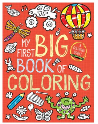 This is an image of a big red coloring books for kids. 