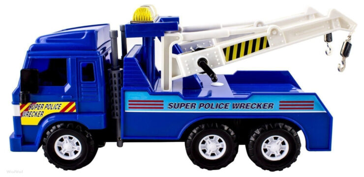 this is an image of the Big-Daddy Friction Powered Super Police Wrecker Tow Truck