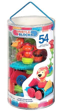 This is an image of Toddlers soft bristle blocks with animals in colorful colors