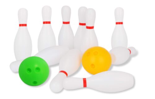 this is an image of a bowling set for kids.