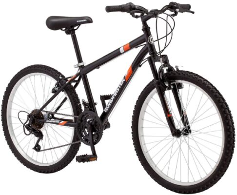 This is an image of older boys mountian bike in black color