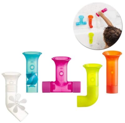 This is an image of Toddler's building bath pipes toy in colorful colors