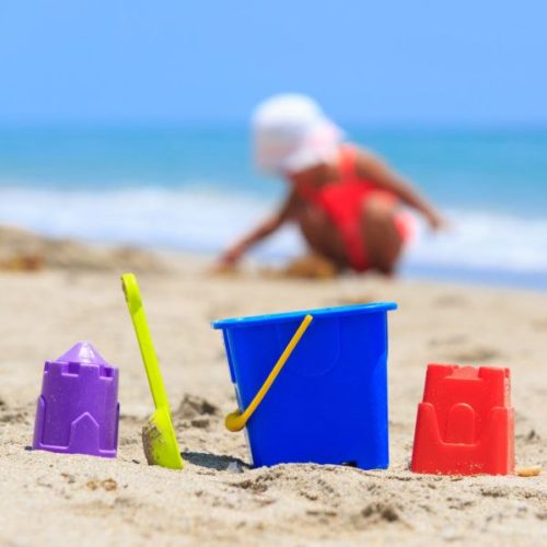 bucket and spade on the beach