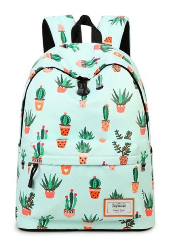 this is an image of a cactus print backpack teenage girls. 