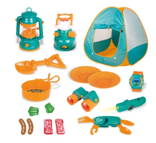  this is an image of a camping tools set for kids. 