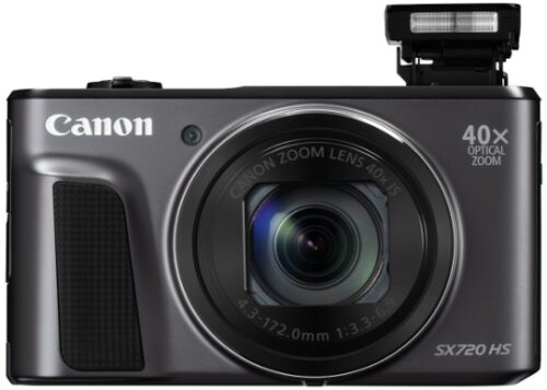 This is an image of Canon powershot in black color