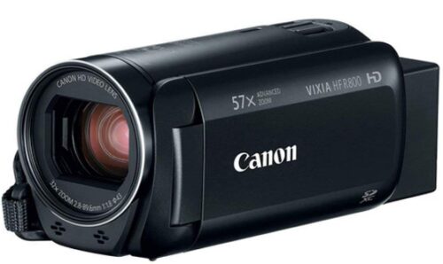 This is an image of Canon vixia camcorder in black color