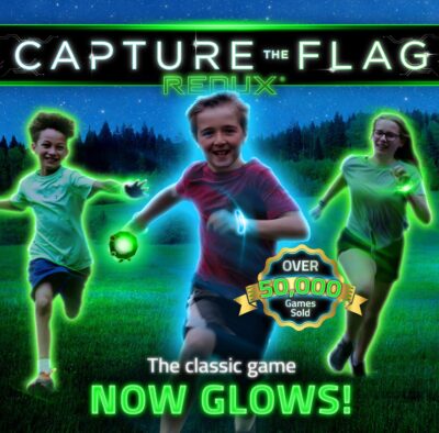this is an image of Capture the Flag boxset with 3 kids running