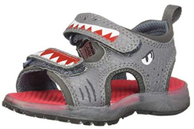 this is an image of a grey baby boy sandal.