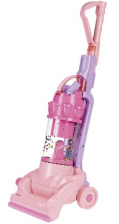 This is an image of Vacuum cleaner toy in pink color for kids