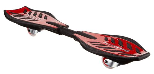 this is an image of a red caster board for kids ages 8 and up. 