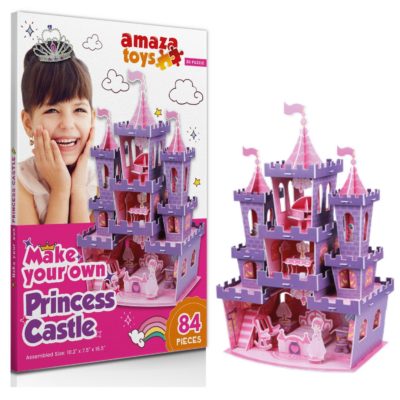 This is an image of an 84 piece princess castle puzzle for little girls.
