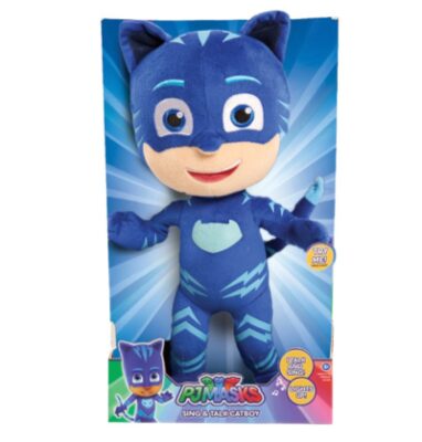 This is an image of a blue PJ Masks Cat Boy stuffed toy for kids. 