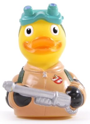 this is an image of a goose buster rubber duck bath toy.