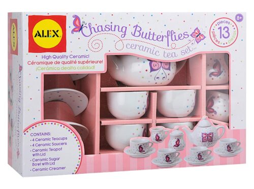 this is an image of a ceramic tea set for kids.