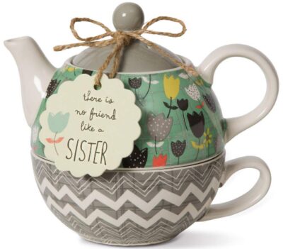 This is an image of gray ceramic tea for girls