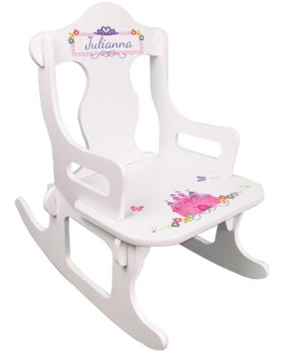 This is an image of kid's personalized white chair