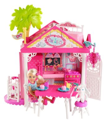 This is an image of a chelsea doll and clubhouse barbie playset. 