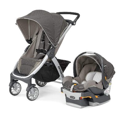 this is an image of a Chicco Bravo Trio gray stroller for babies. 