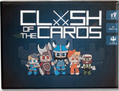 This is an image of kids card board game named clash of the cards 