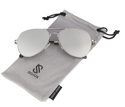 this is an image of a classic aviator sunglasses designed for young men. 