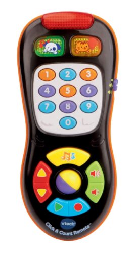 this is an image of a click and count remote toy for kids. 