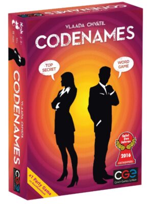 this is an image of a Codenames board game for kids and adults. 