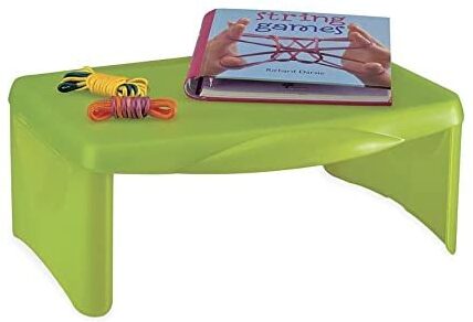 This is an image of kid's lap folding desk. Green color