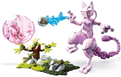 This is an image of kids pokémon building kit with mew and mewtow pokémon caracters