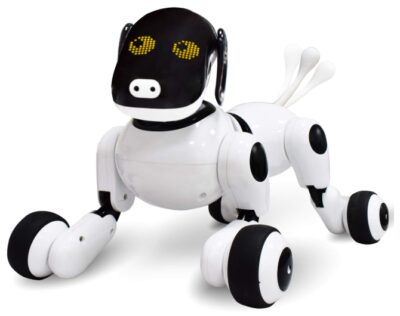 this is an image of an interactive puppy robot toy for kids. 