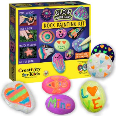 This is an image of kid's Glow in the dark rock kit in colorful colors