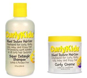 this is an image of a curly creme conditioner and detangling shampoo bundle, 