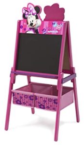 this is an image of a Disney Mini Mouse double sided easel with storage designed for kids. 