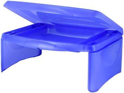 This is an image of kid's folding lap desk with Tray. Blue color