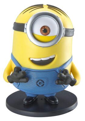 this is an image of a Despicable Me Minion bluetooth speaker. 