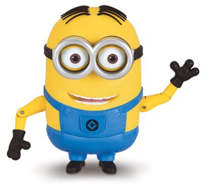 this is an image of a talking Minion Dave, a toy figure from Despicable Me. 