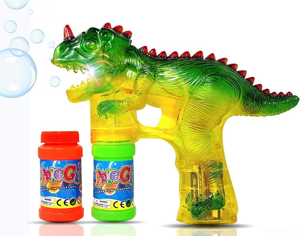 Haktoys Jurassic Dinosaur Bubble Gun Shooter Light Up Blower