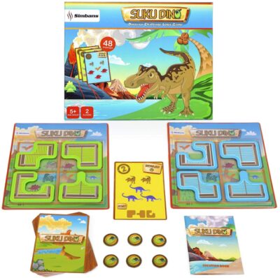 This is an image of dinosaur logic board game designed to entertain kids 