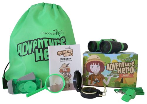 this is an image of an outdoor explorer kit for kids. 