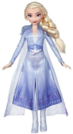 This is an image of girl's disney frozen elsa fashion doll with long blonde hair