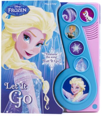 This is an image of girl's disney frozen let it go music sound book 