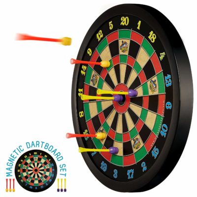 This is an image of a magnetic dart board for kids.