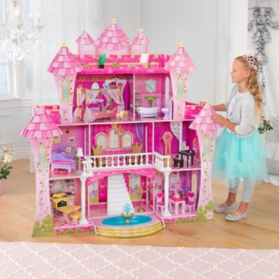 This is an image of pink dollhouse castle for girls toy