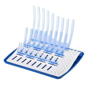 blue and white Dr. Brown's Baby Bottle Drying Rack 